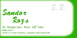 sandor rozs business card